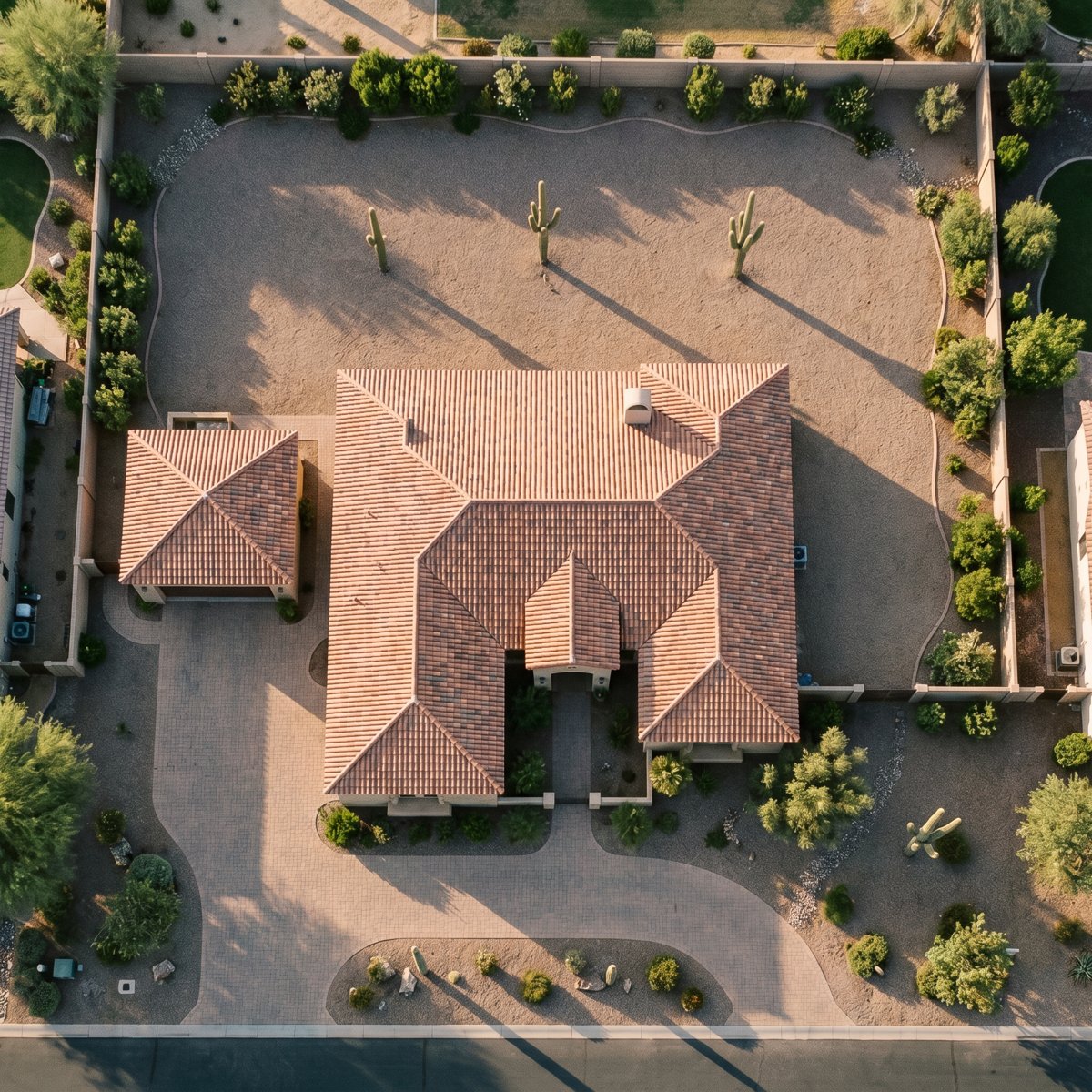 A home with a bare, non-compliant yard prior to landscaping.